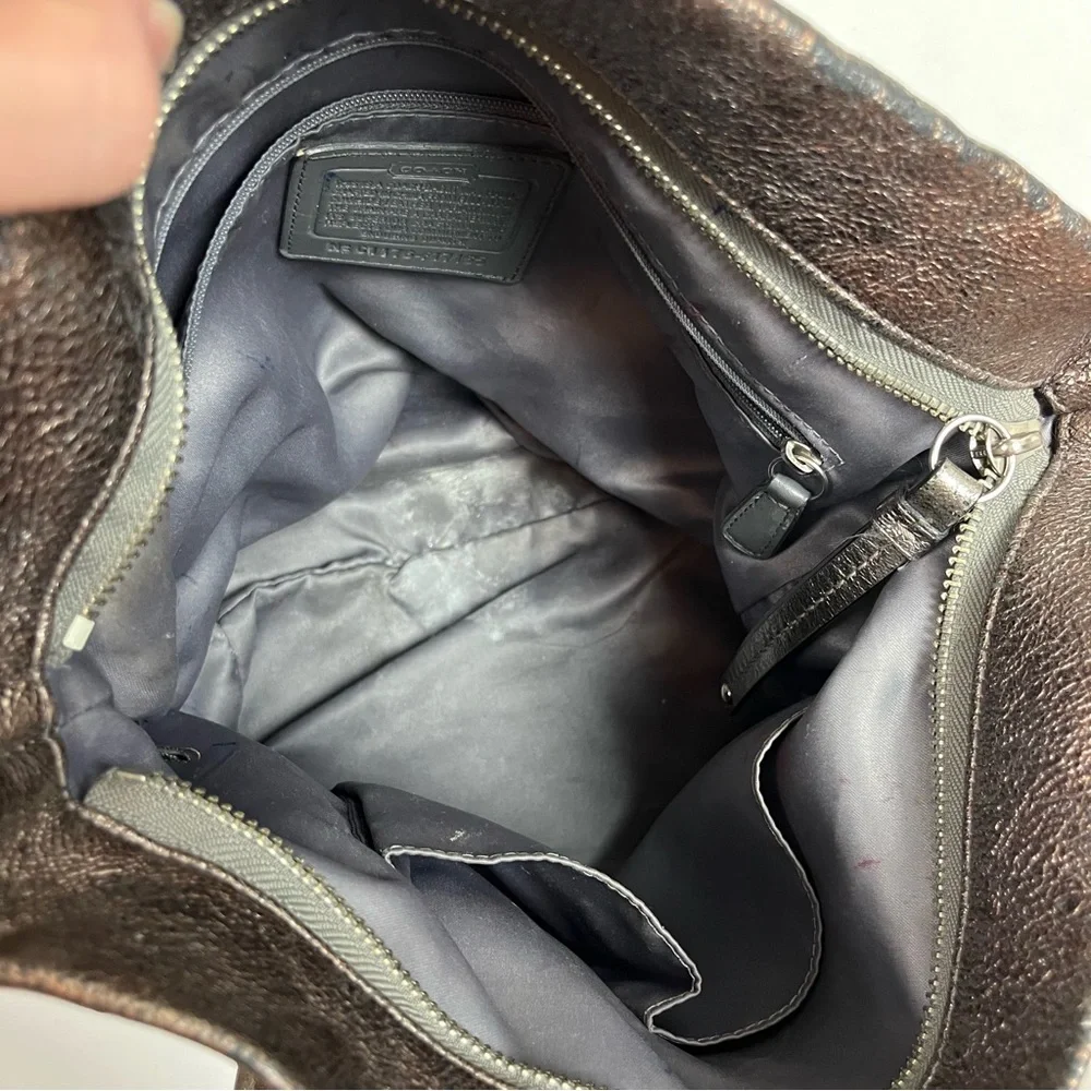COACH Brooke Handbag Leather Pewter Hobo Bag Purse
